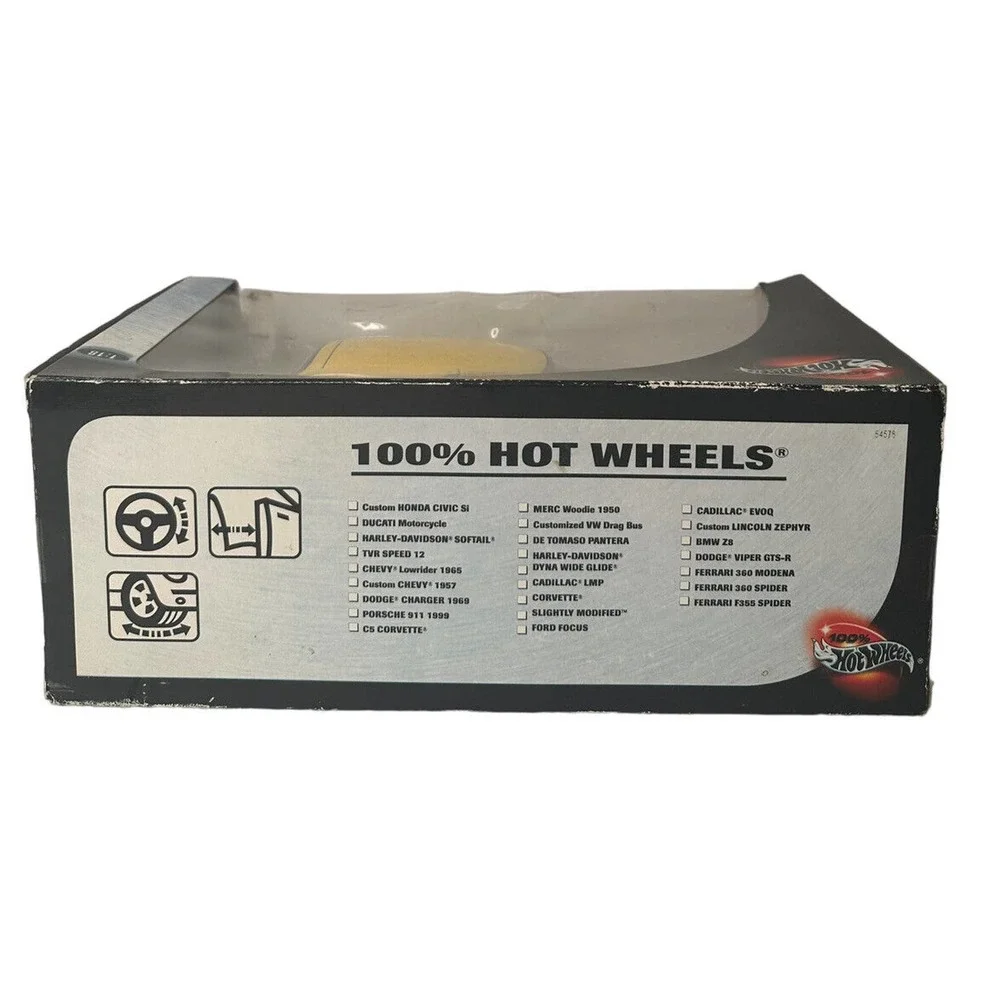 Vtg 100% Hot Wheels 1/18 Diecast Metal Yellow Car Panel Cruiser Car 2001‎ NEW